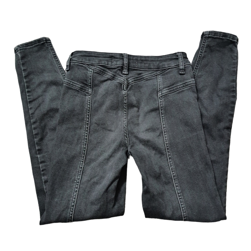 We The Free Riley Skinny Jeans No Back Pocket Western Boho Black Jeans Size 24